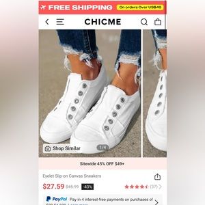 Slip on white sneakers